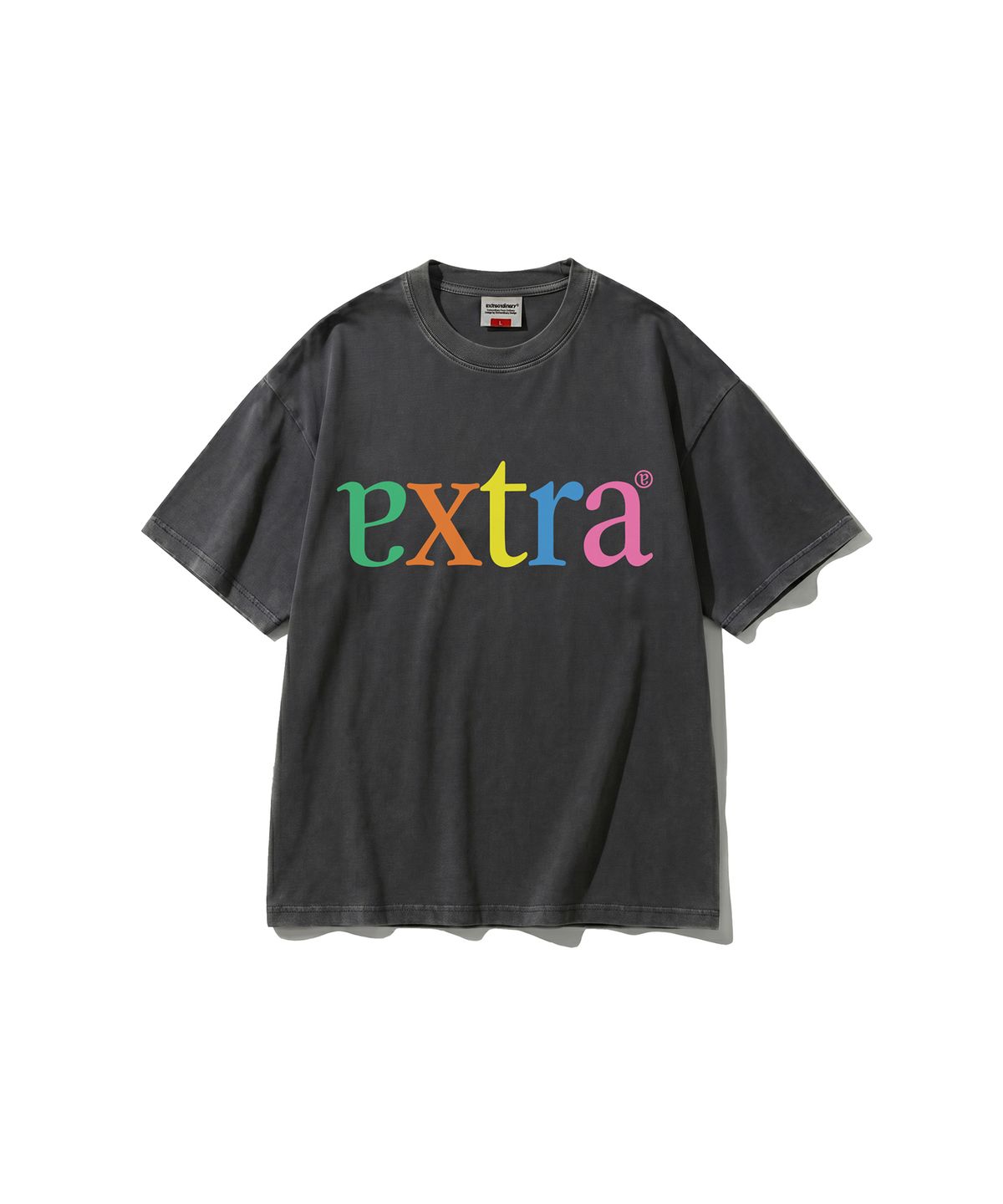 엑스트라오디너리(EXTRAORDINARY) WASHED EXTRA BOOTLEG TEE CHARCOAL