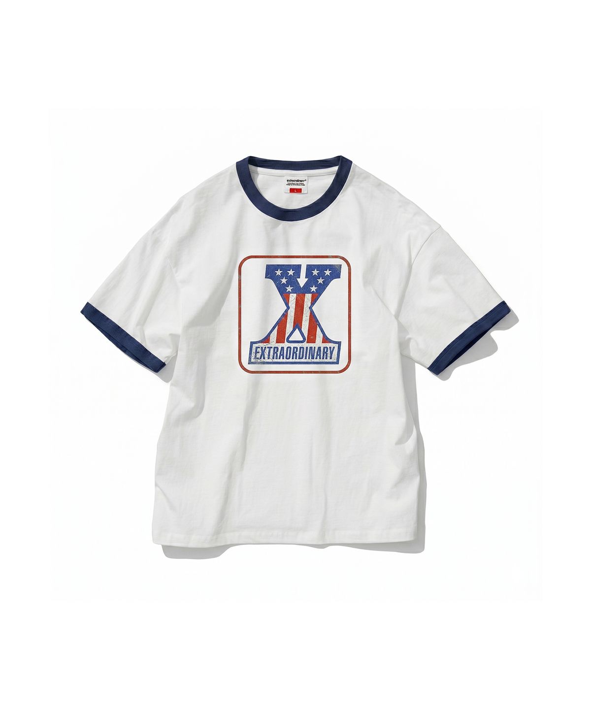 엑스트라오디너리(EXTRAORDINARY) NUMBER X RINGER TEE OFF WHITE