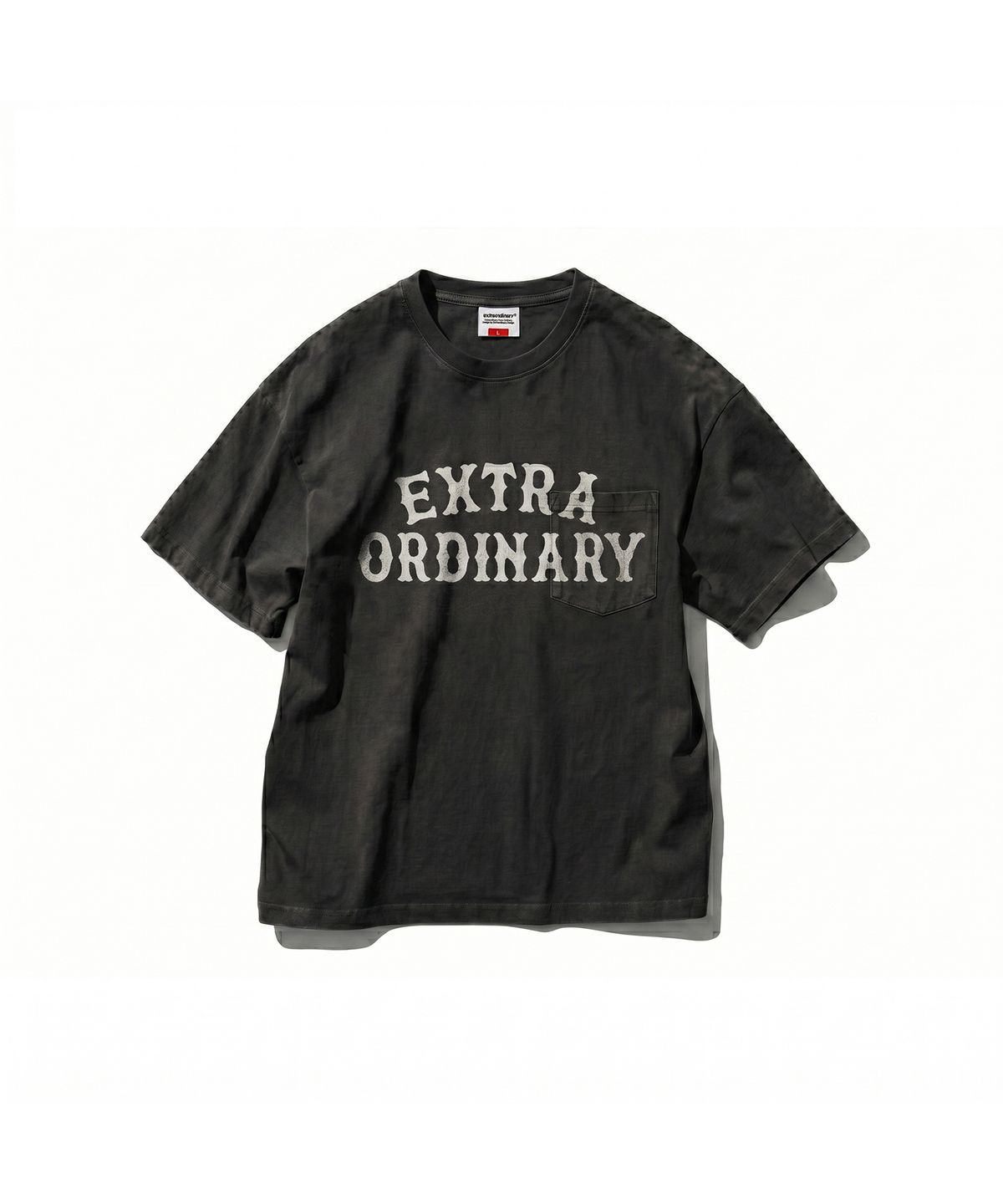 엑스트라오디너리(EXTRAORDINARY) PIGMENT RANCH POCKET TEE CHARCOAL