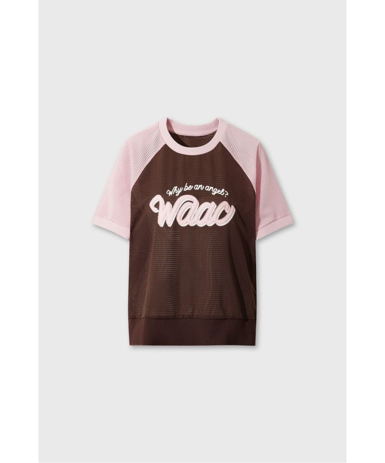 Women Color Block Raglan Mesh Polo WWTCM26504BRD