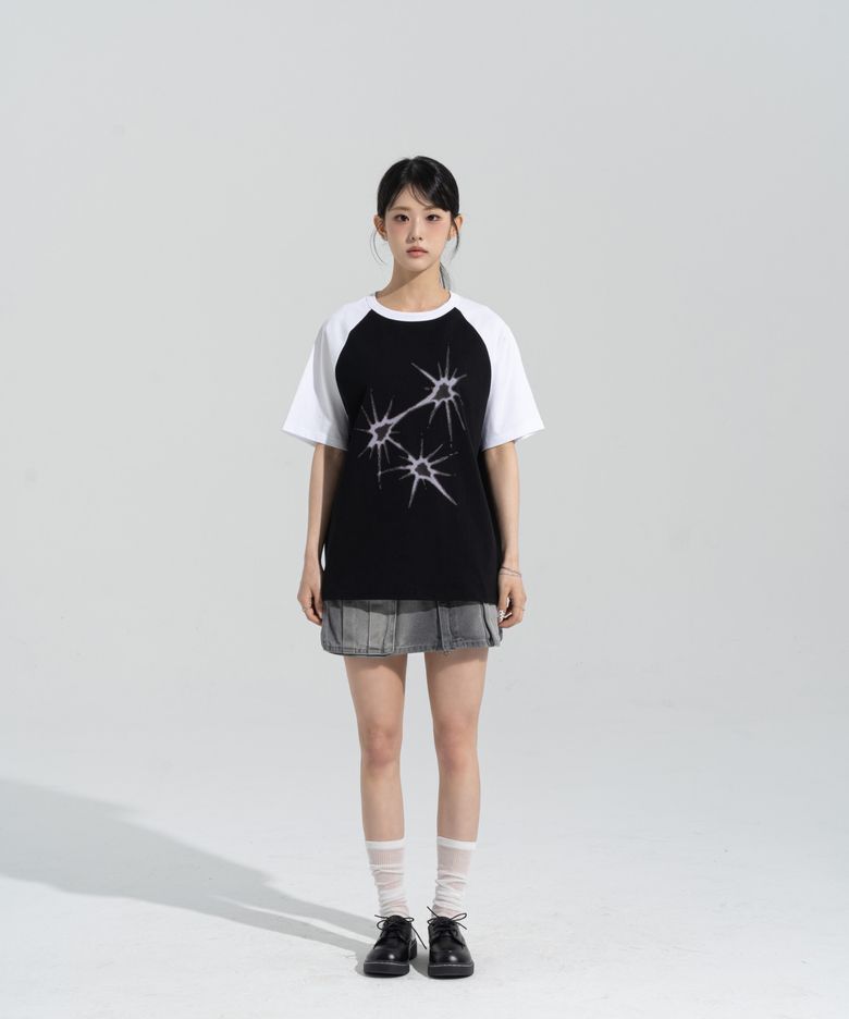 [PHASE_5] FLARE RAGLAN SHORTSLEEVES _BLACK / 8802026-ST20