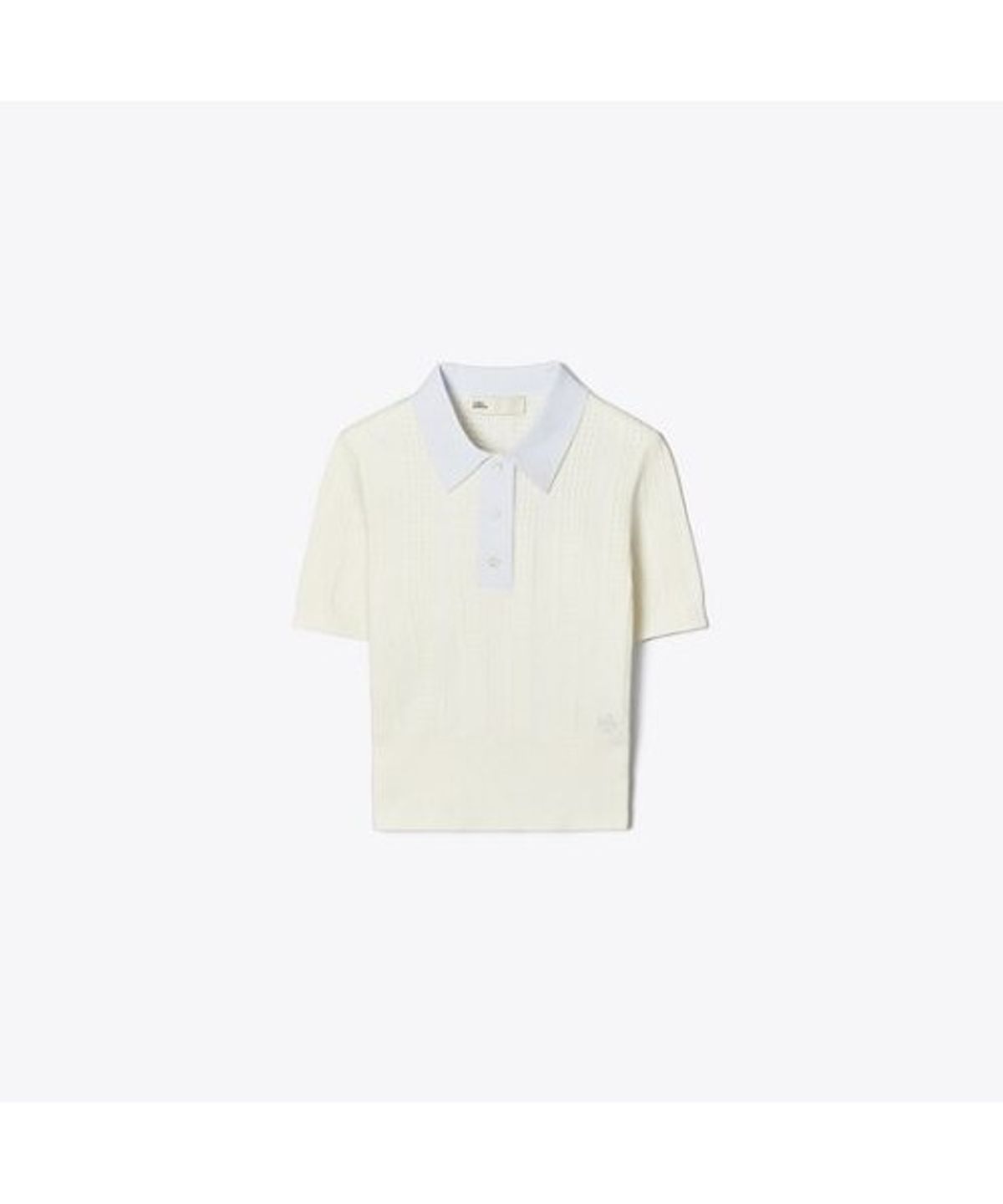 토리버치(TORYBURCH) 코튼 포인텔 폴로 스웨터 - 라벤더