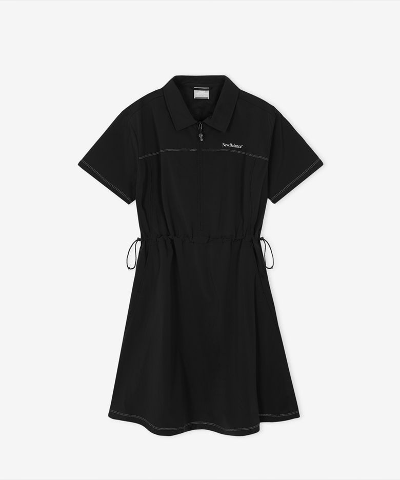 NBNKG3W612 / WOMEN FROZEN 우븐 스트레치 카라형 원피스 (BLACK)