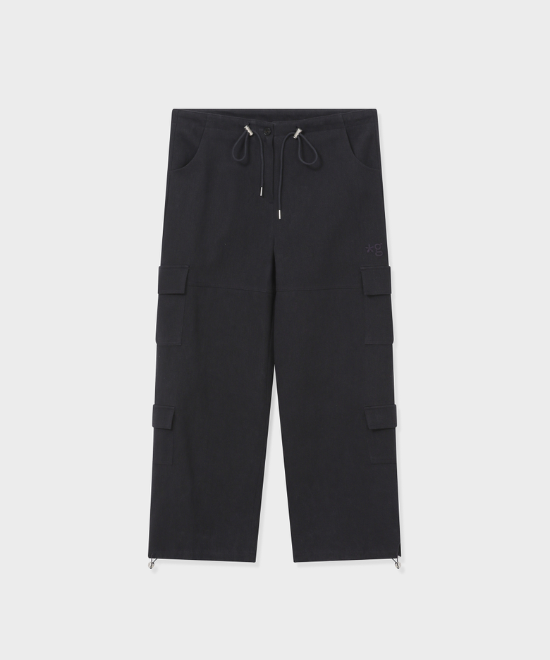 DOUBLE POCKET CARGO PANTS (NAVY-PURPLE)
