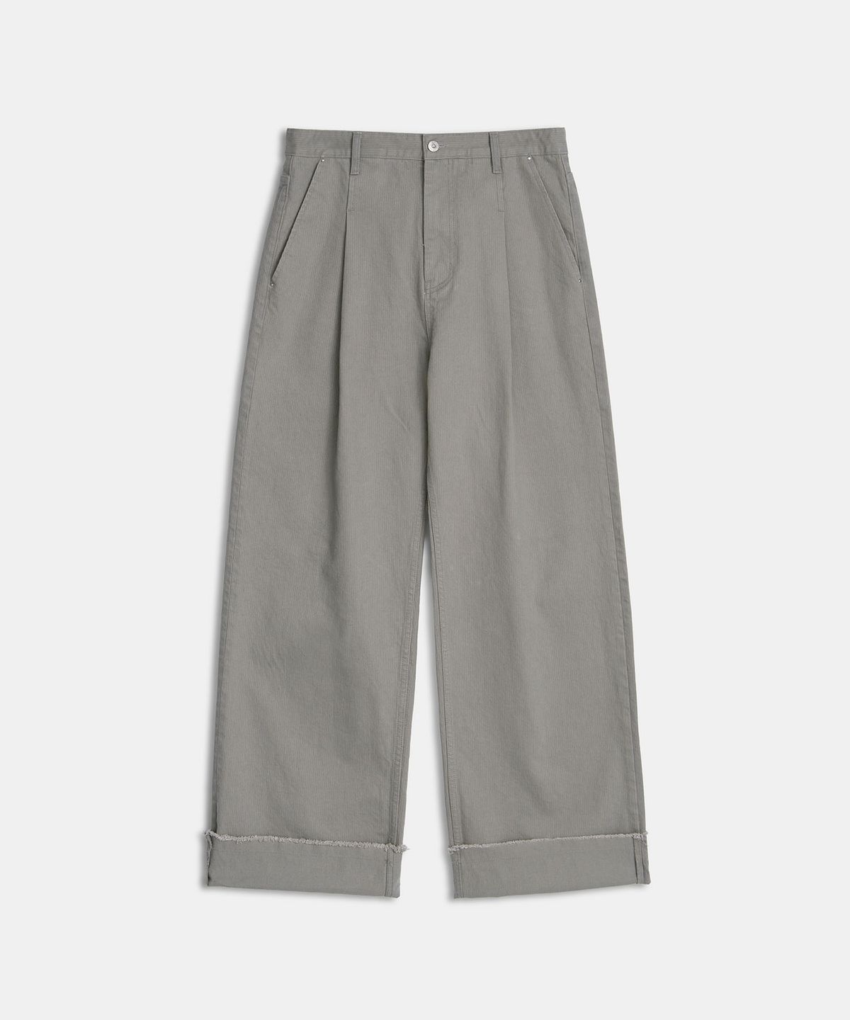 라벨아카이브(LABELARCHIVE) Colter raw-edge deep cuff jeans herb