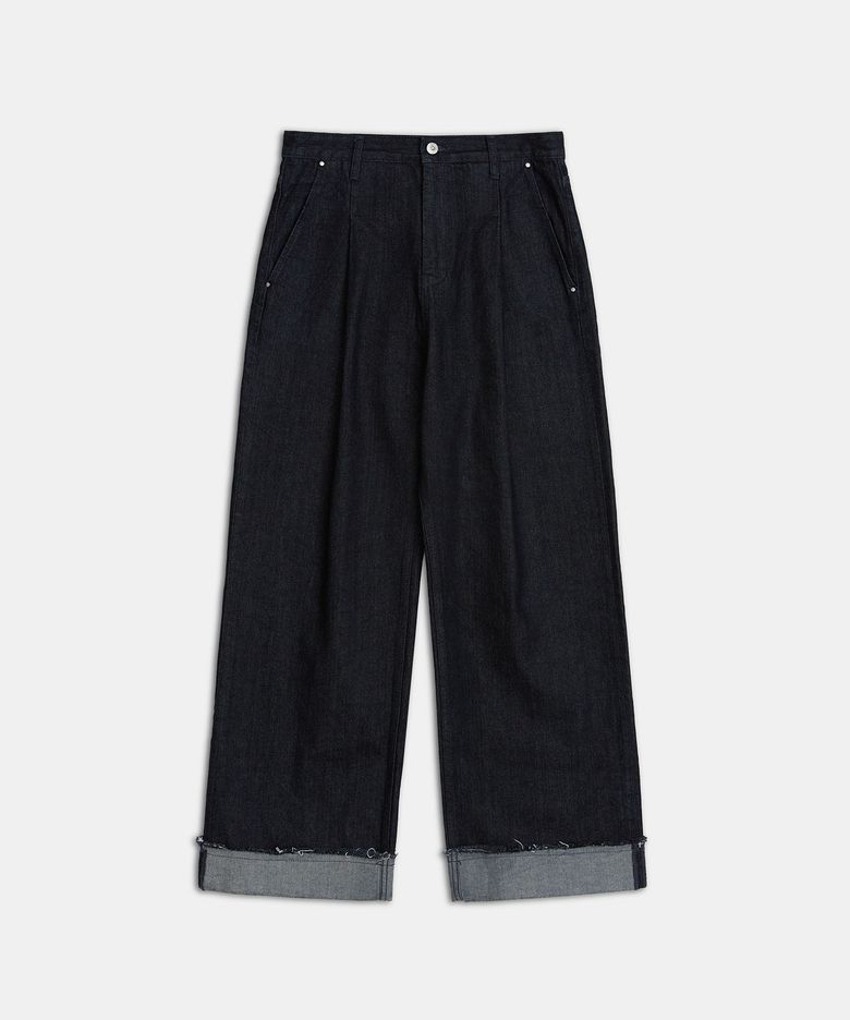 Colter raw-edge deep cuff jeans indigo