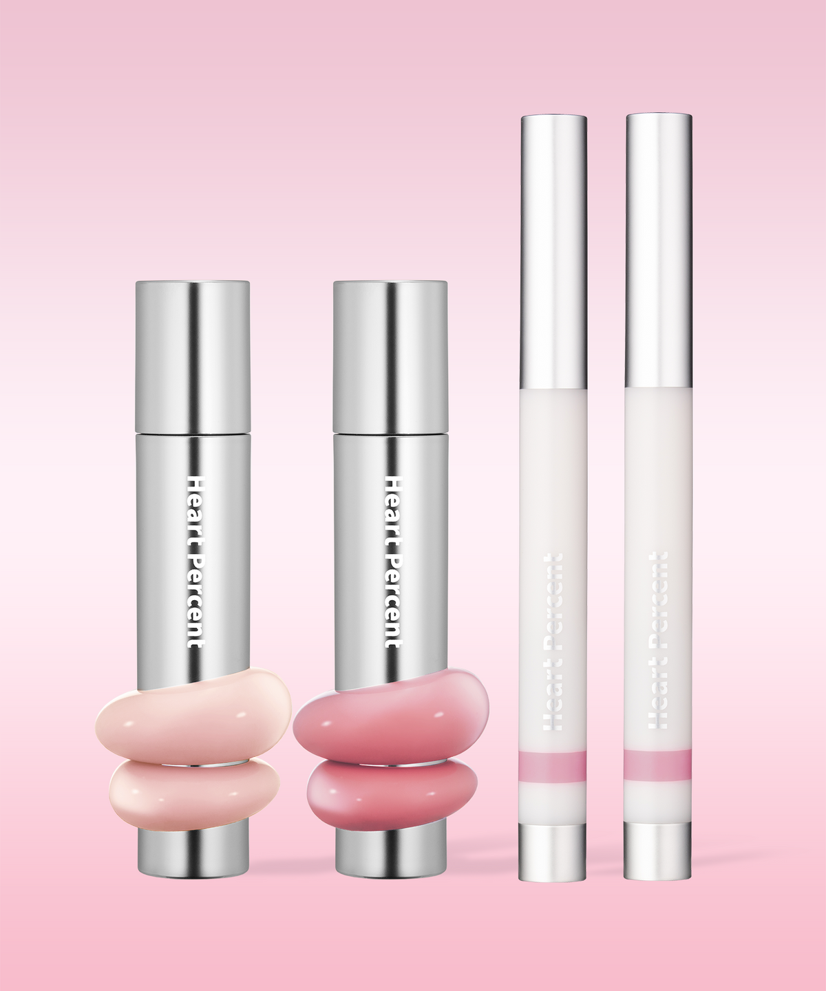 하트퍼센트(HEART PERCENT) [SET] 도트 온 무드 원웨이 글로이 틴트 2개+도트 온 무드 라인프루프 립펜슬 2개