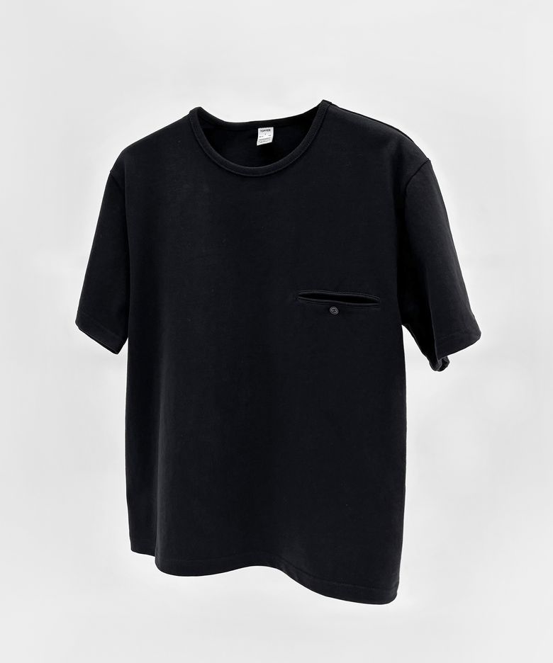 [S-XXL] 슬림 크롭 버튼 하프 티셔츠 (BLACK)