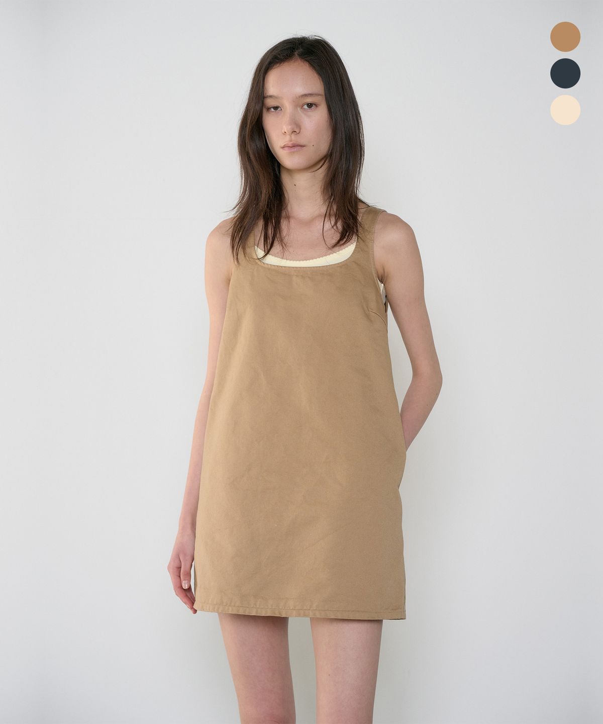 정감 스튜디오(JEONGGAM STUDIOS) Cotton Sleeveless Mini Dress_3 Color