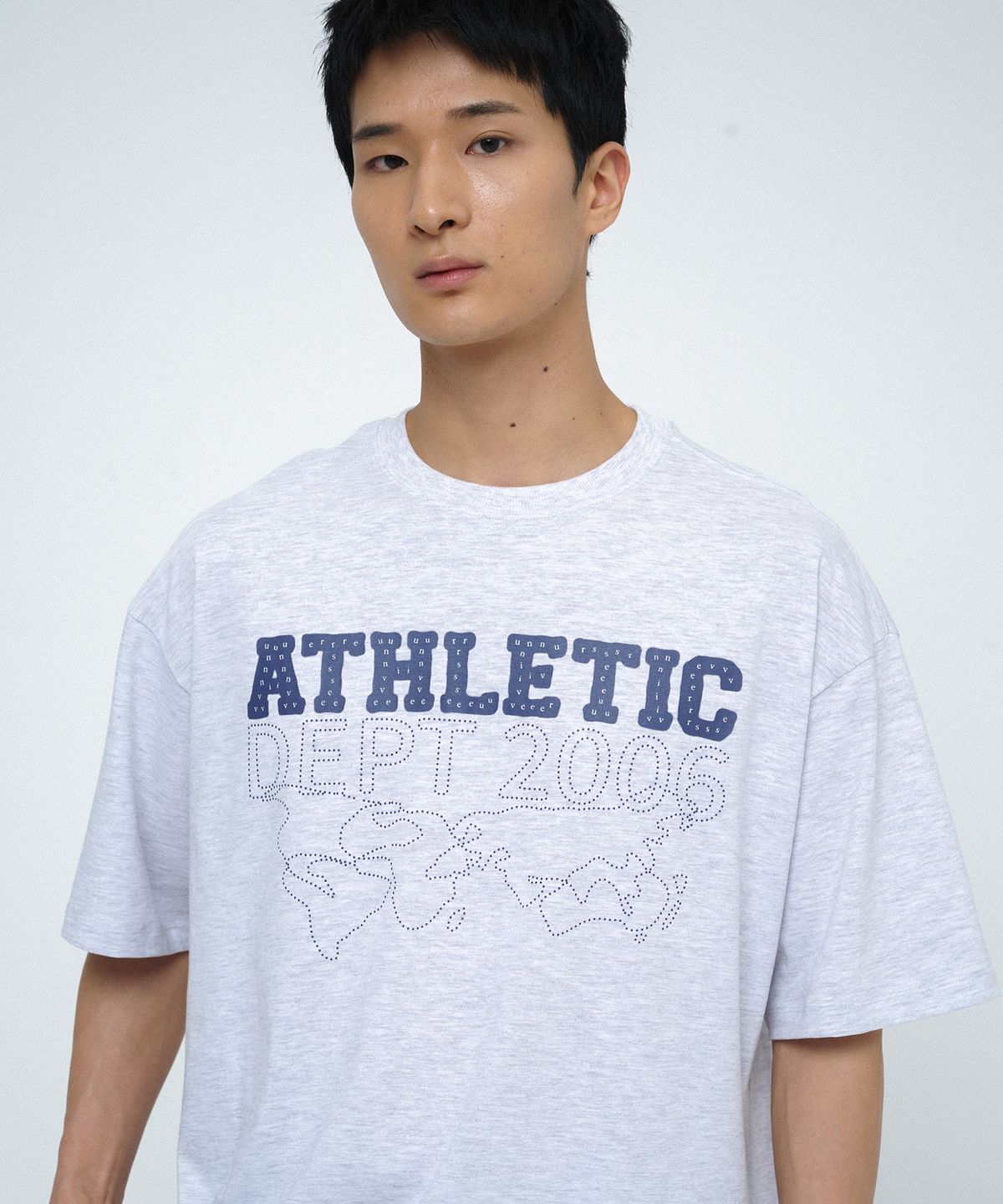 유니버스 가먼트(UNIVERSE GARMENT) DOT 싸인 티셔츠_MELANGE GREY