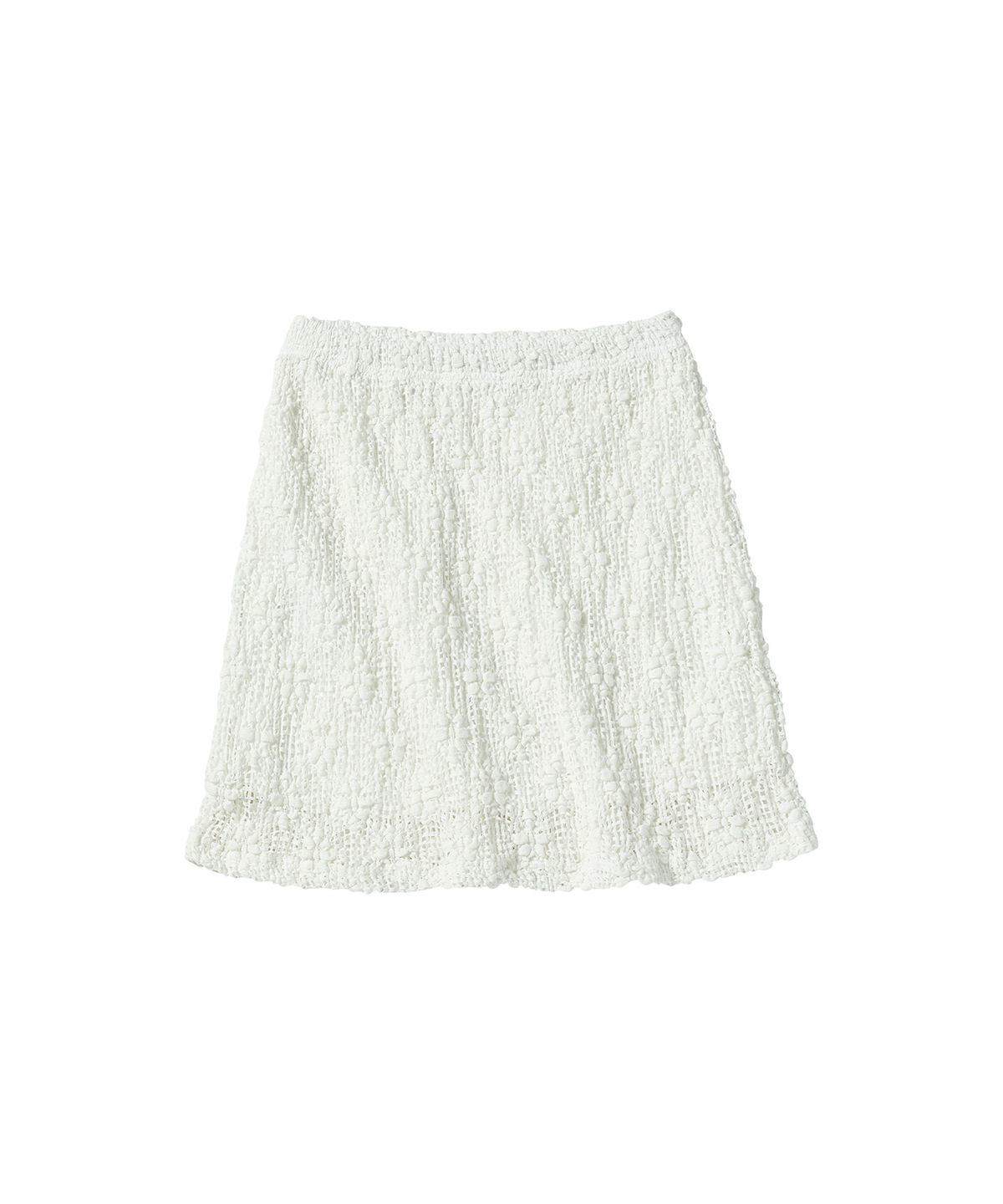 꼬모니노즈(COMONINOZ) W FLOWER KNIT MINI SKIRT [CREAM]