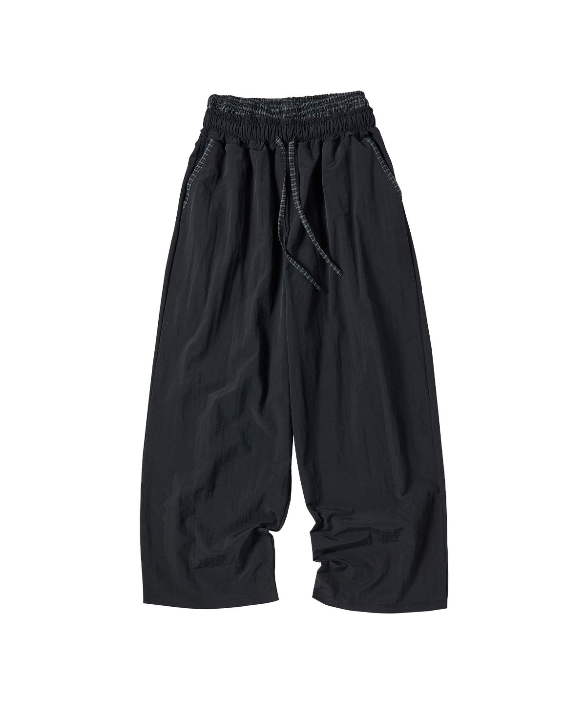 꼬모니노즈(COMONINOZ) W SAGGING NYLON PANTS [BLACK]