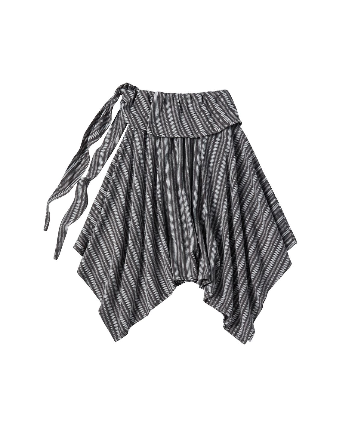 꼬모니노즈(COMONINOZ) W LINEN STRIPE SKIRT [DEEP GRAY]
