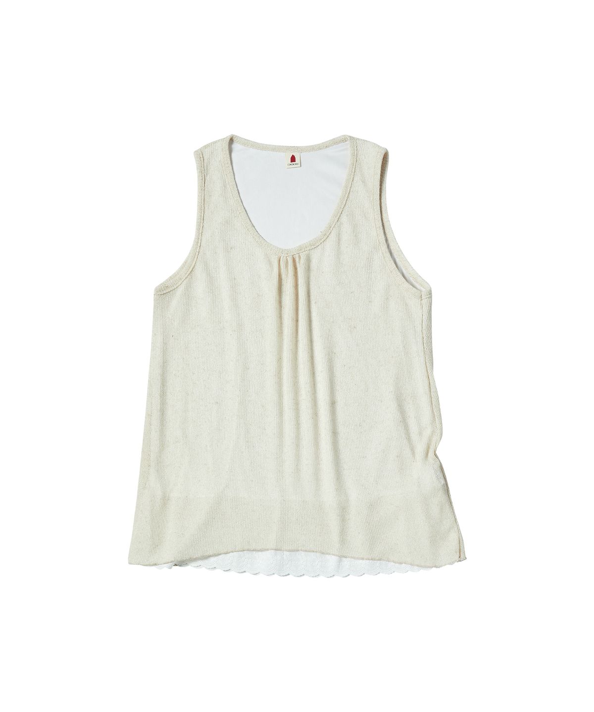 꼬모니노즈(COMONINOZ) W LACE KNIT ONE-PIECE [BEIGE]