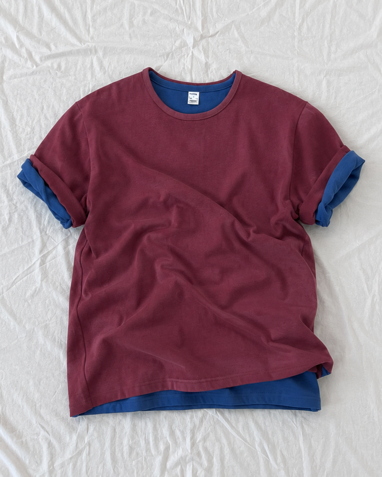 [S-XXL] 슬림 크롭 하프 티셔츠 (RED)
