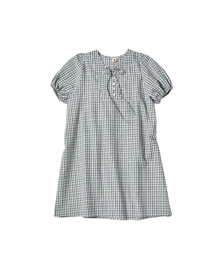 W CHECK PUFF ONE PIECE [IVORY]
