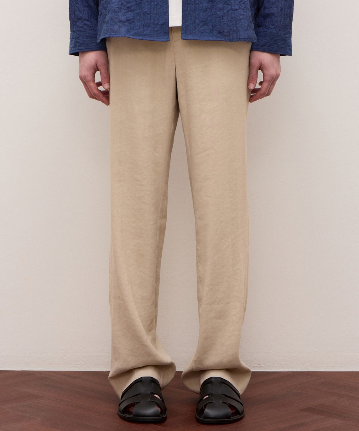 질스튜어트뉴욕 맨(JILLSTUART NEWYORK MEN) [MANTECO] 린넨 블렌드 셋업 팬츠 - 라이트베이지 (JNPA6B581I1)