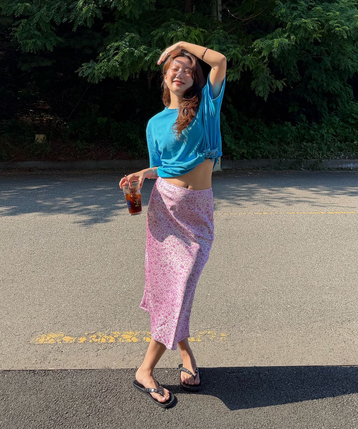 센토르(CENTAUR.KR) LEOPARD MIDI SKIRT_PINK