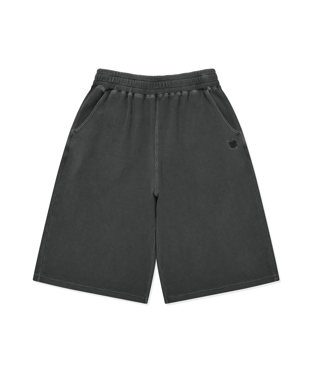 브라운브레스(BROWNBREATH) WAFFLE PIGMENT SHORTS - CHARCOAL