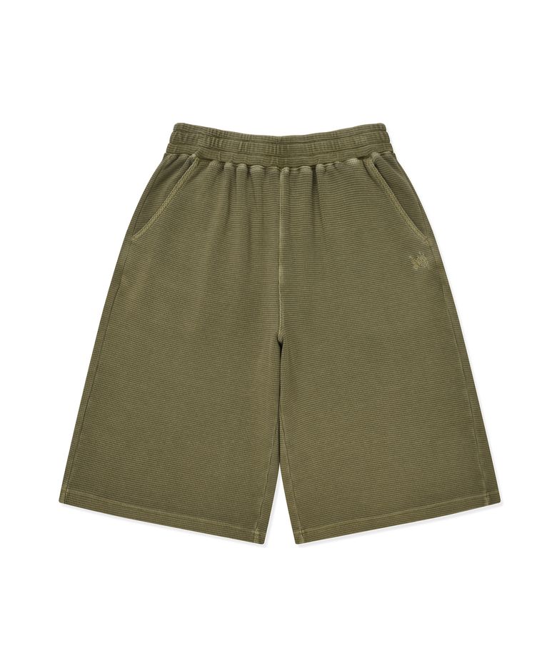 WAFFLE PIGMENT SHORTS - BEIGE