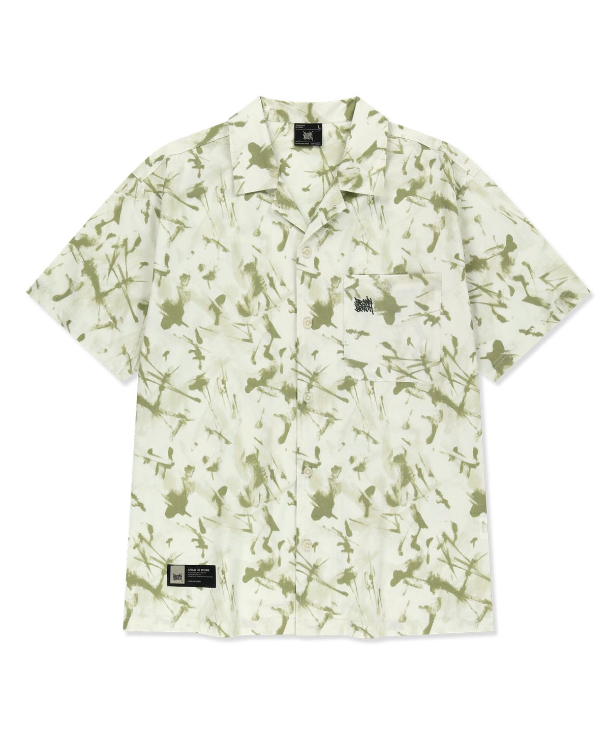 브라운브레스(BROWNBREATH) HAWAIIAN PATTERN TAG HALF SHIRT - KHAKI