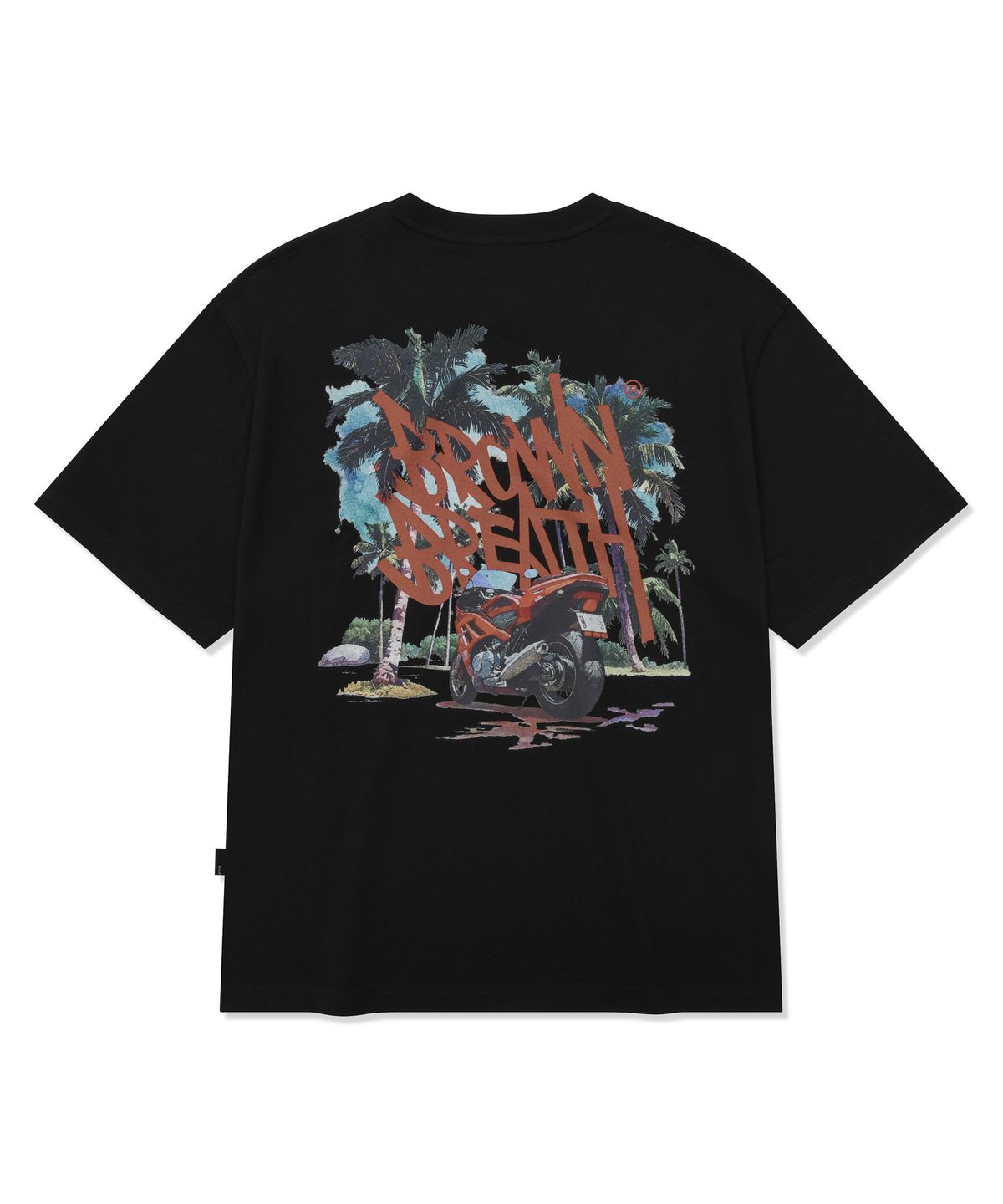 브라운브레스(BROWNBREATH) TAG PALM CIRCUIT TEE - BLACK
