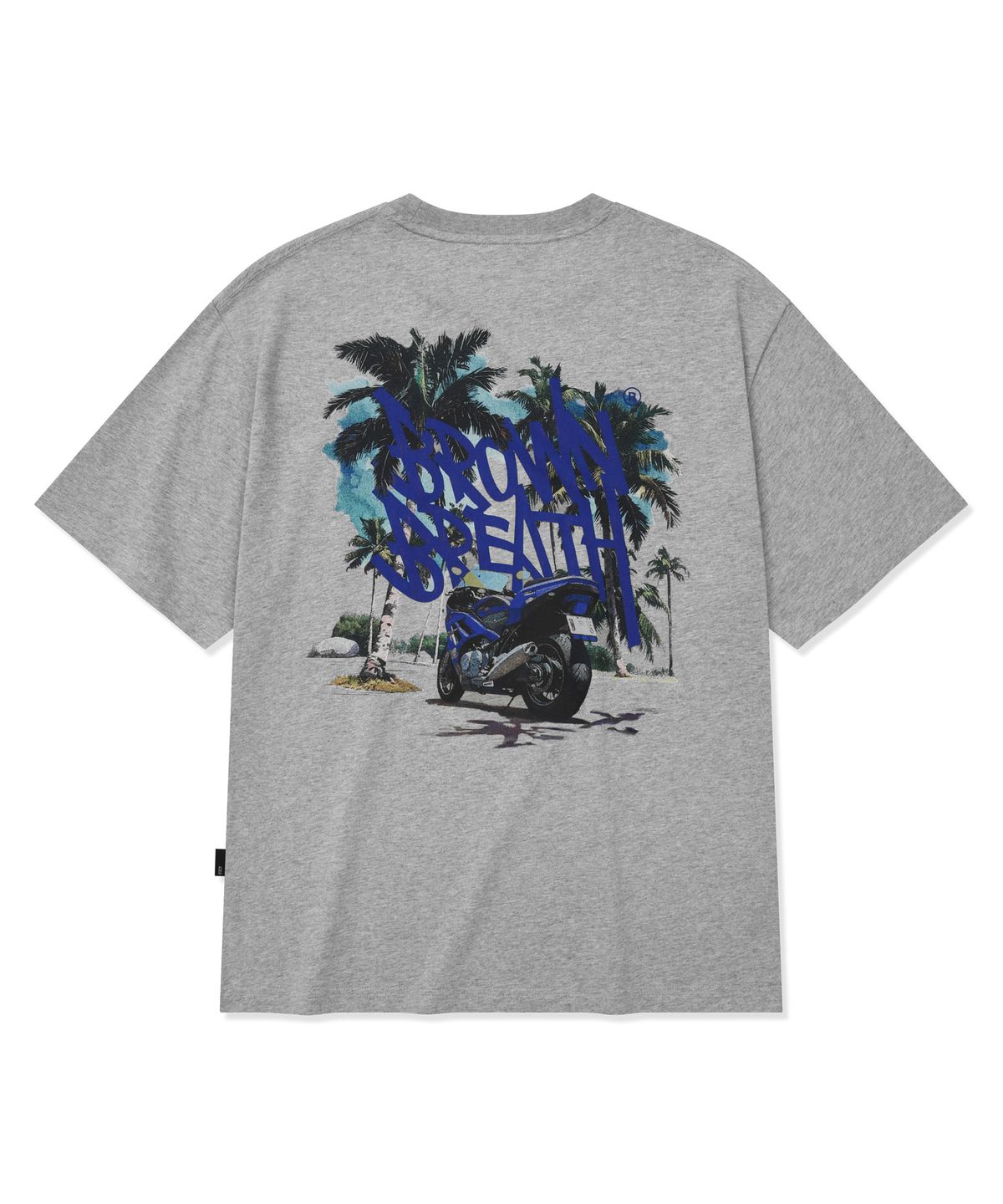 브라운브레스(BROWNBREATH) TAG PALM CIRCUIT TEE - MELANGE GREY