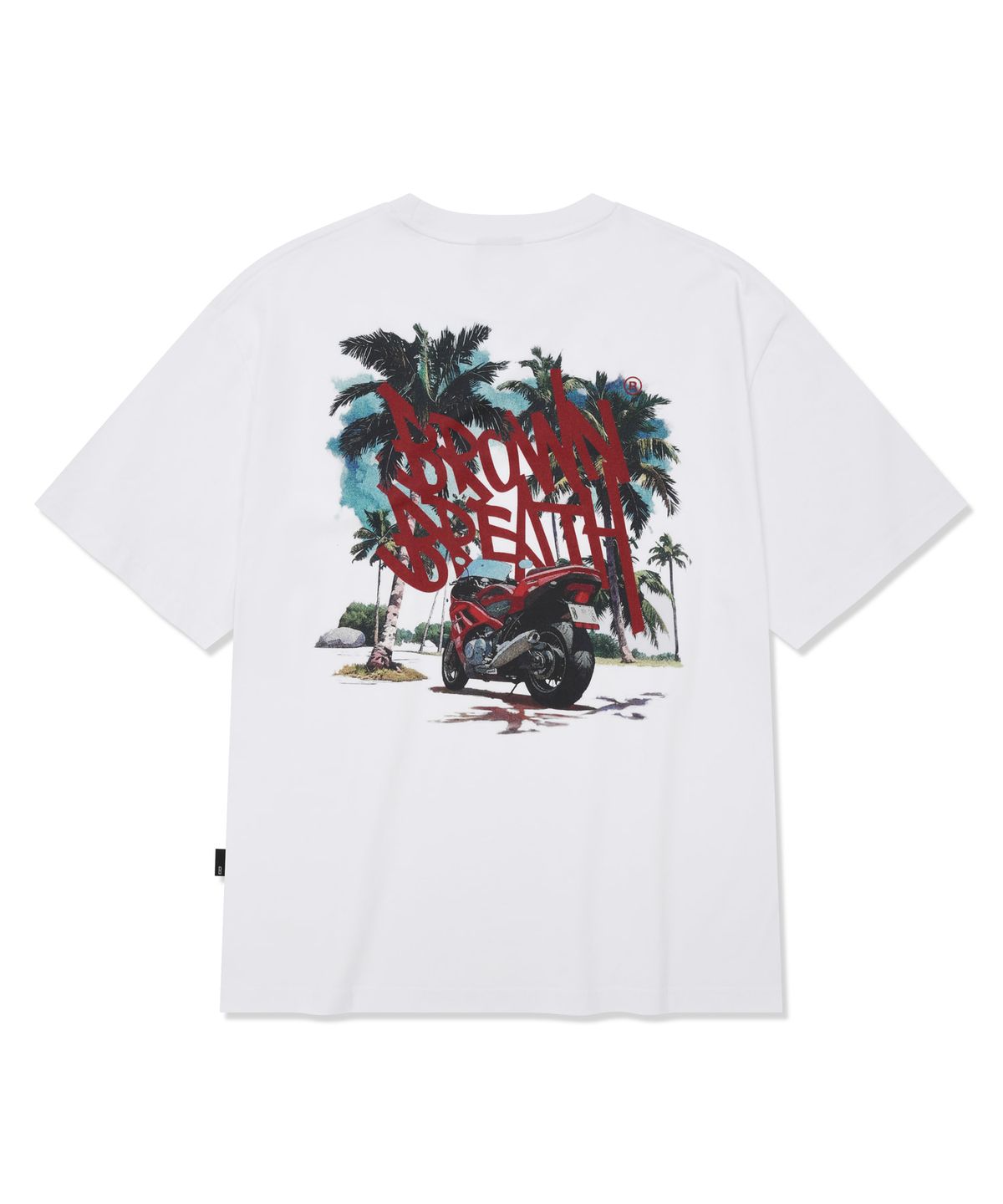 브라운브레스(BROWNBREATH) TAG PALM CIRCUIT TEE - WHITE