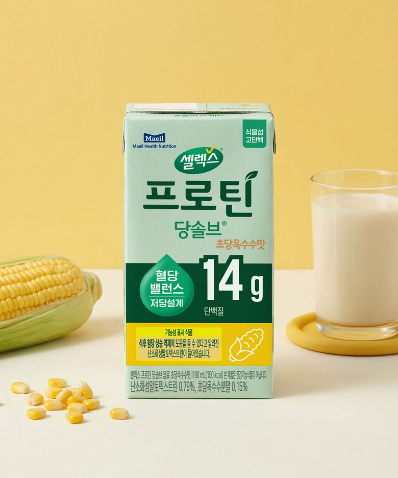[24개] 셀렉스 식물성 프로틴 당솔브 혈당밸런스 음료 초당옥수수맛 190ml