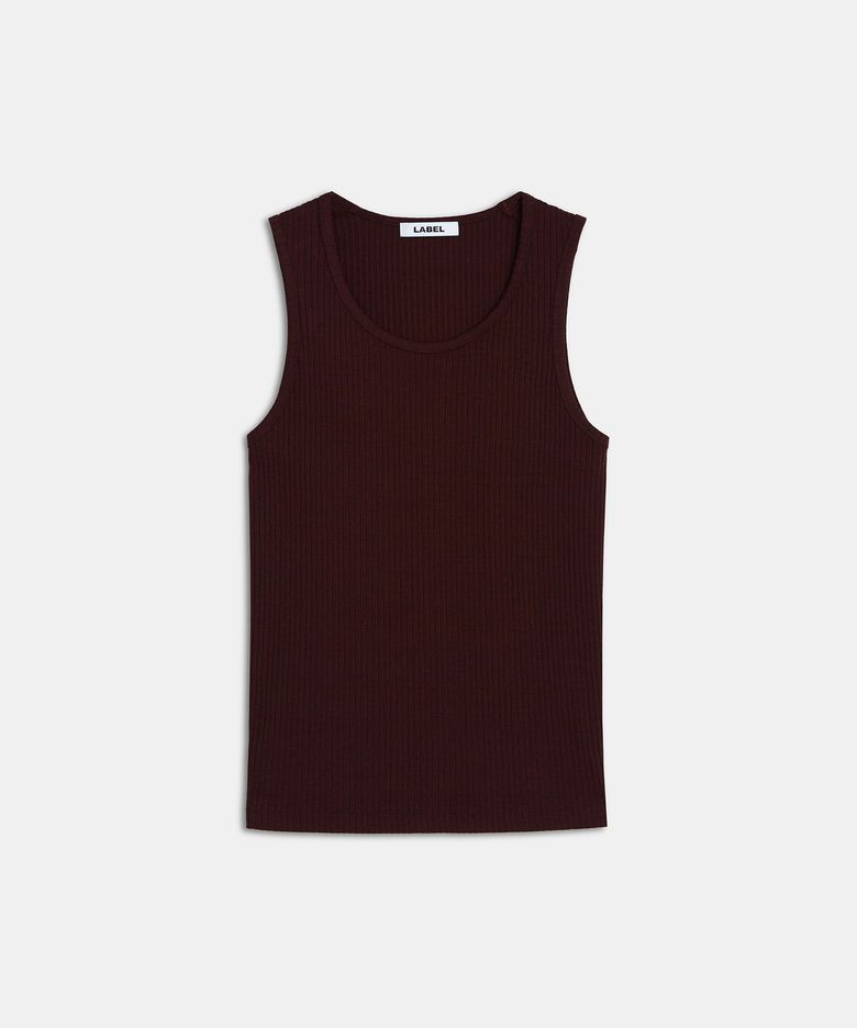 Poet crewneck rib top burgundy
