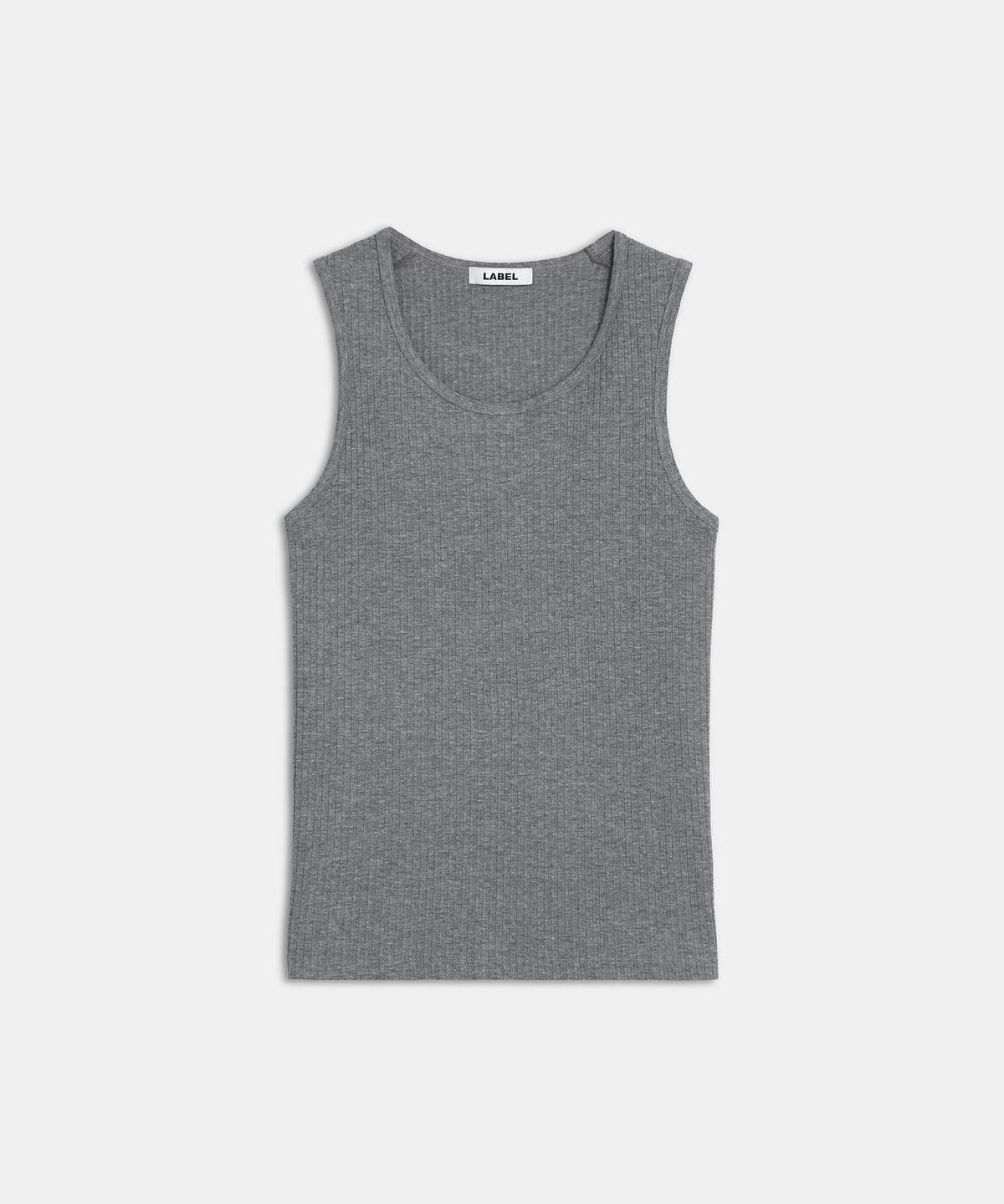 라벨아카이브(LABELARCHIVE) Poet crewneck rib top melange grey