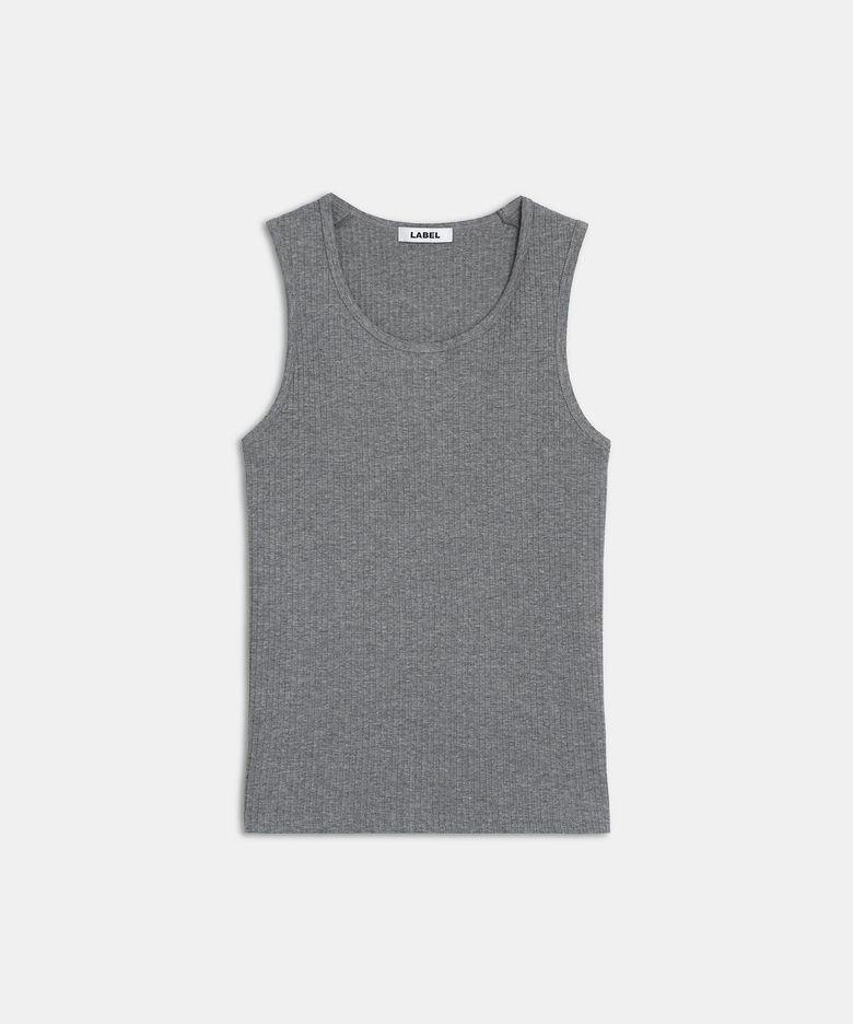 Poet crewneck rib top melange grey