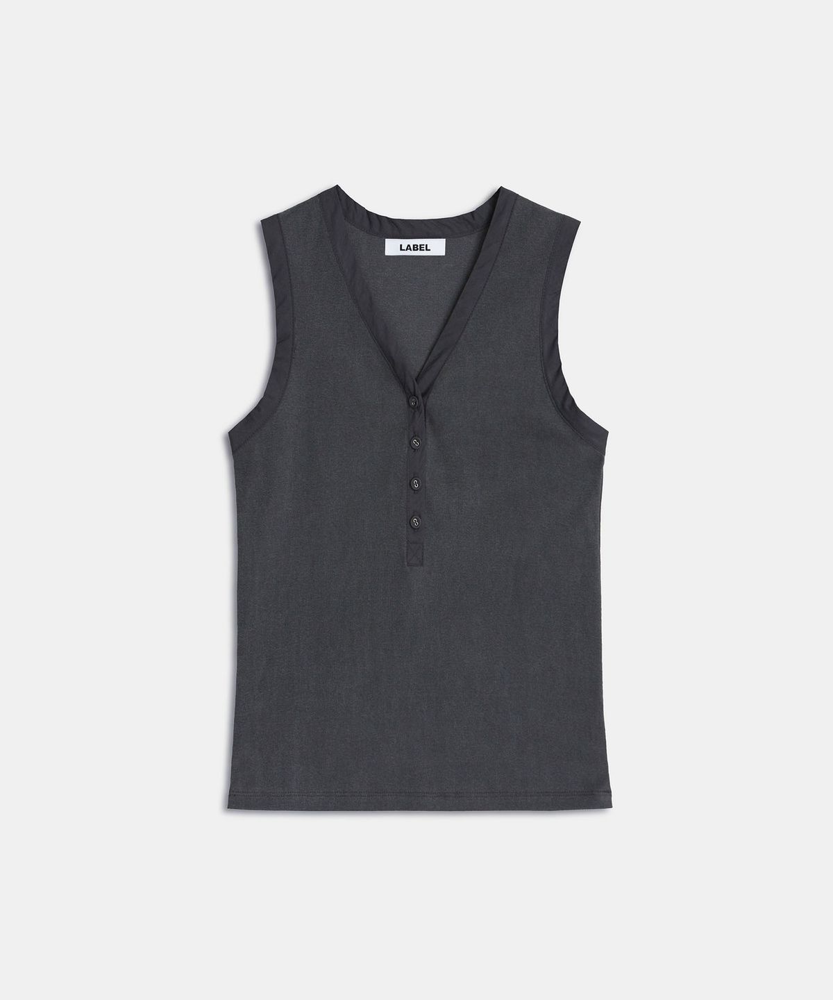 라벨아카이브(LABELARCHIVE) W Coen trimmed henley tank coal