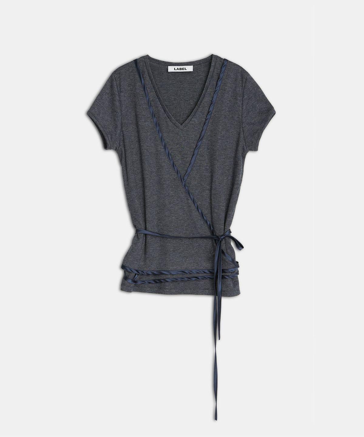 라벨아카이브(LABELARCHIVE) W Aster veiled layer wrap top coal