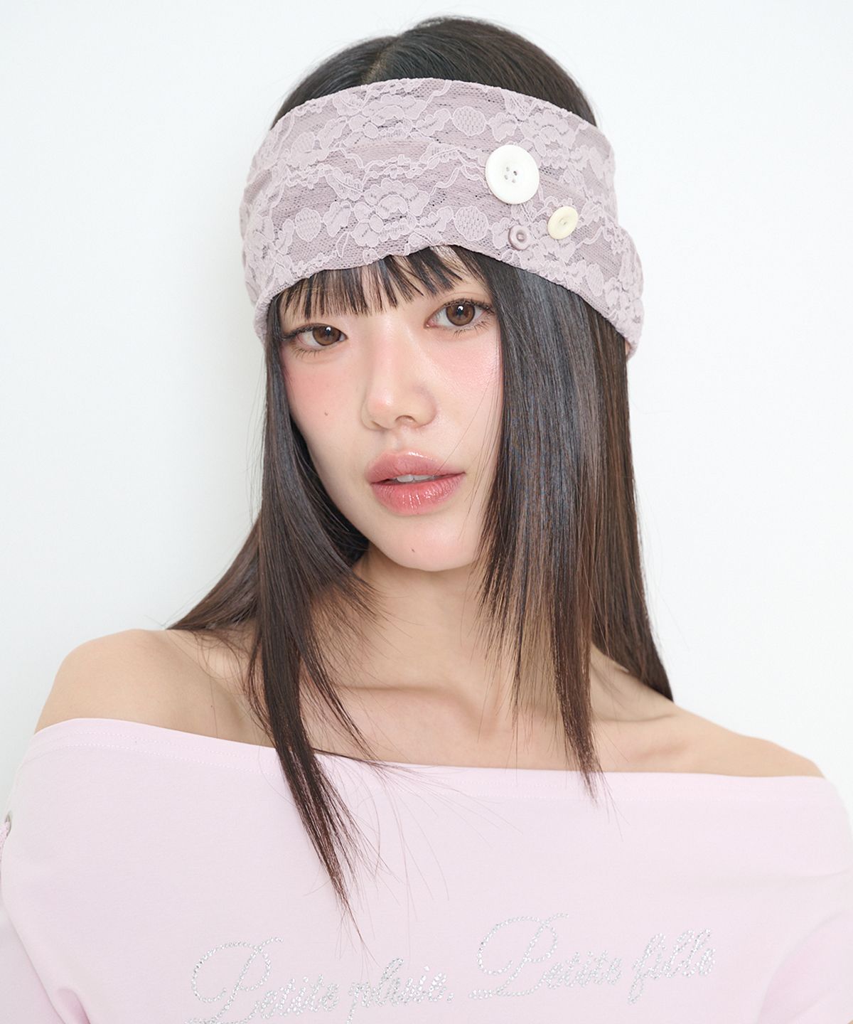 일리고(ILLIGO) 투웨이 레이스 헤어밴드 핑크