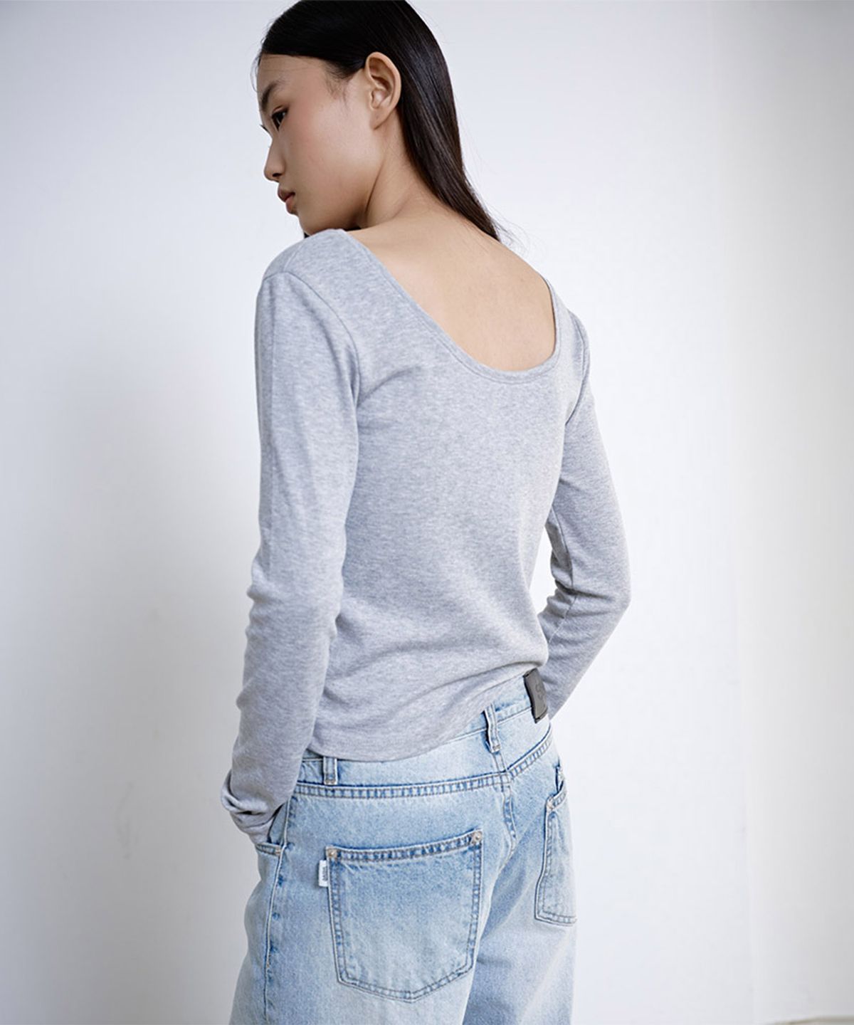 시시브(SISIVE) Two Way T-shirt (Melange Grey)