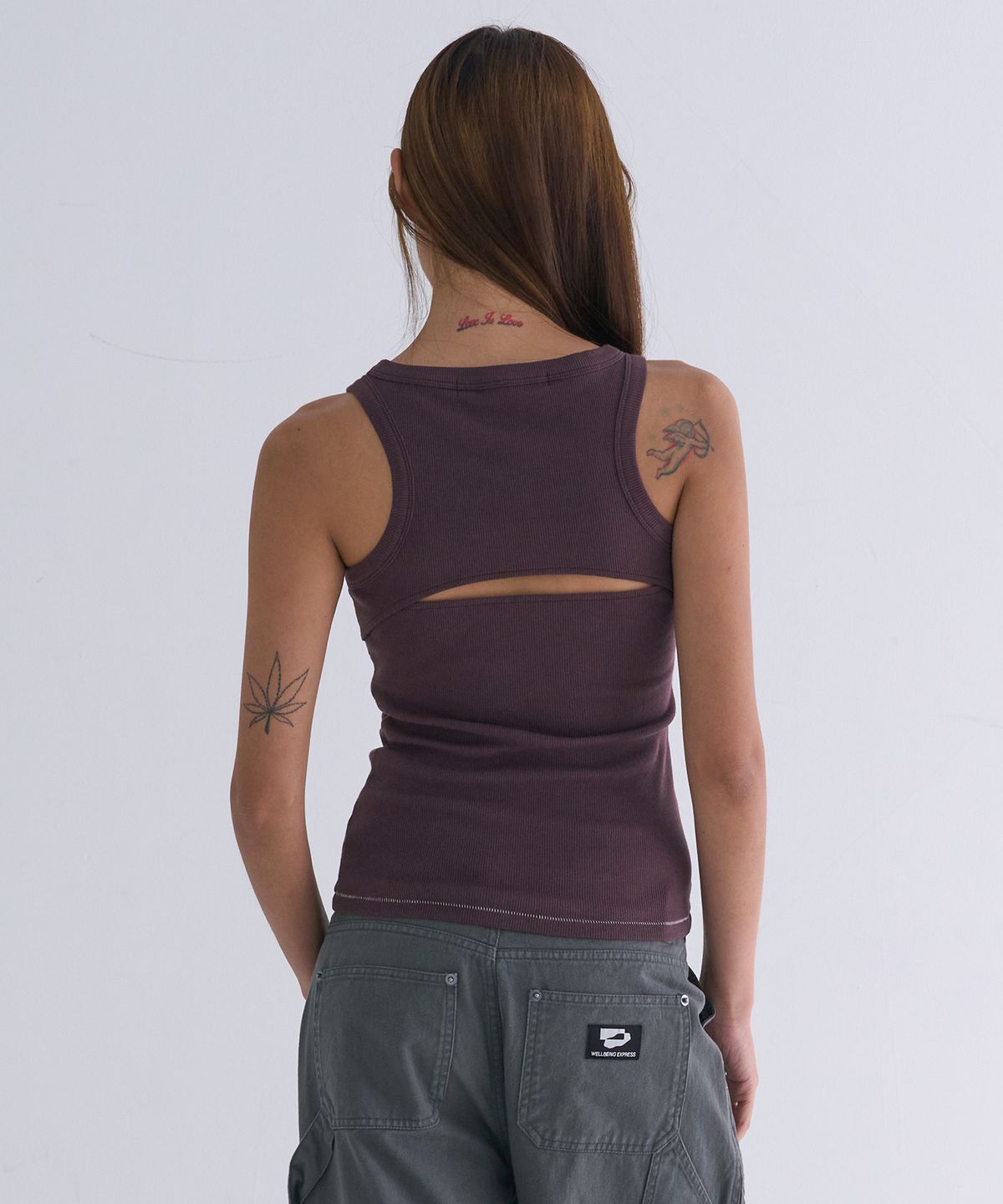 웰빙익스프레스(WELLBEING EXPRESS) Stiched Sleeveless Brown