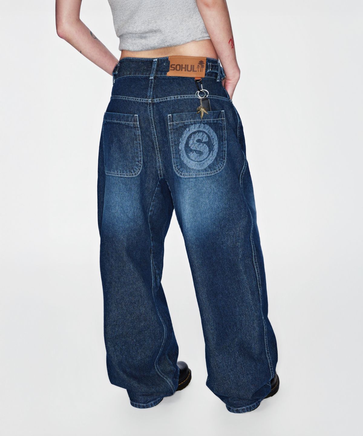소흘(SOHUL) Sohul Semi Baggy Jeans (진청)