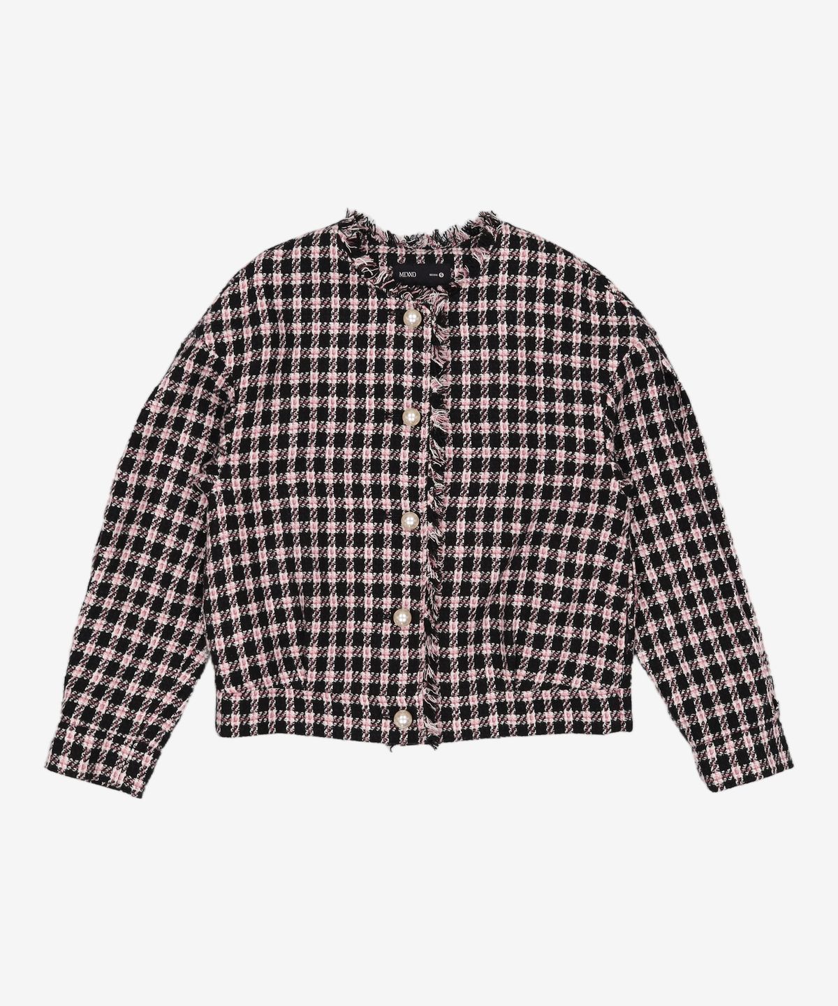 미쏘(MIXXO) 진주 프린지 트위드 자켓 MIWJK8V11B S