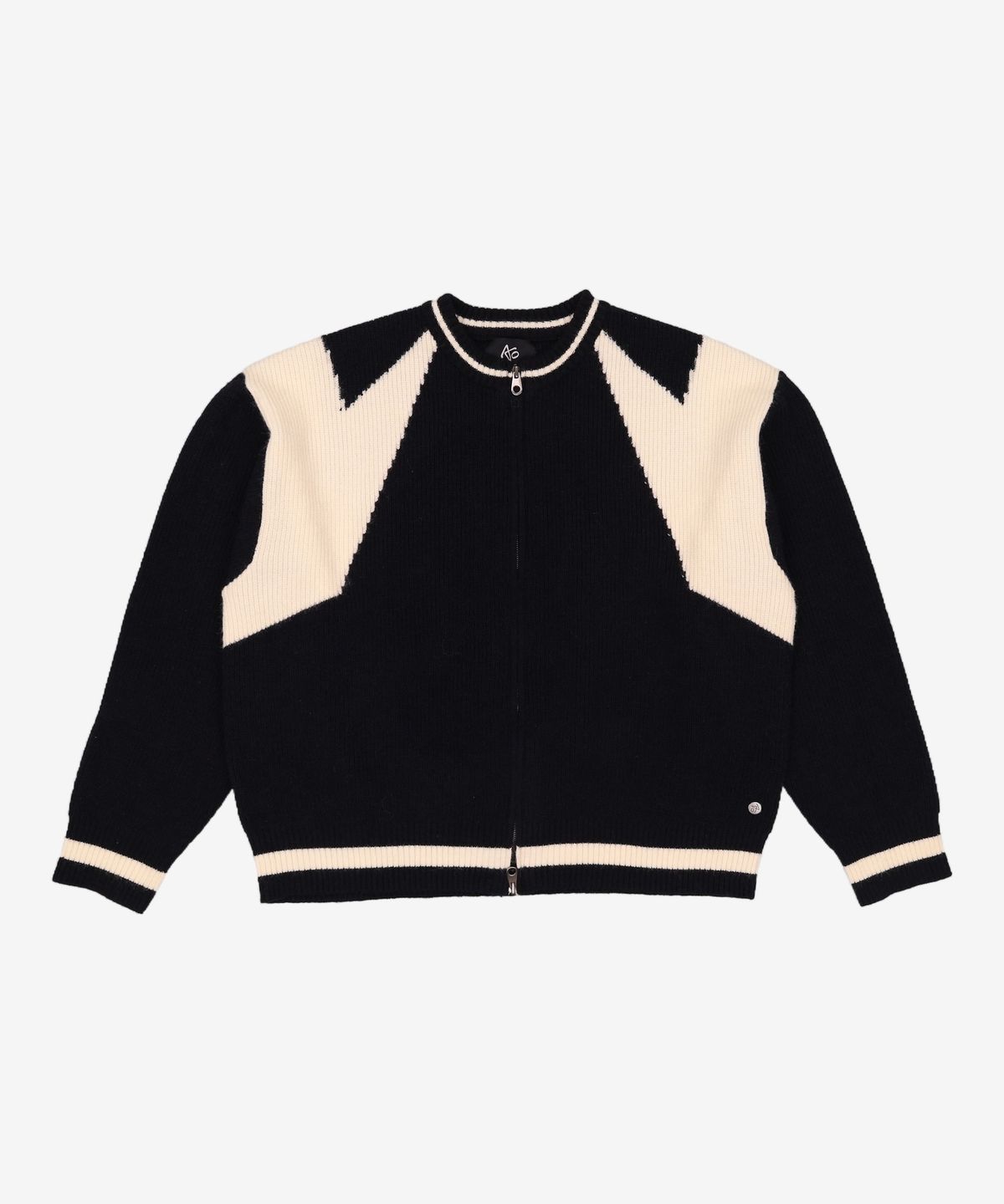 애드오프(ADDOFF) ACUMINATE KNIT ZIP-UP CARDIGAN BLACK L