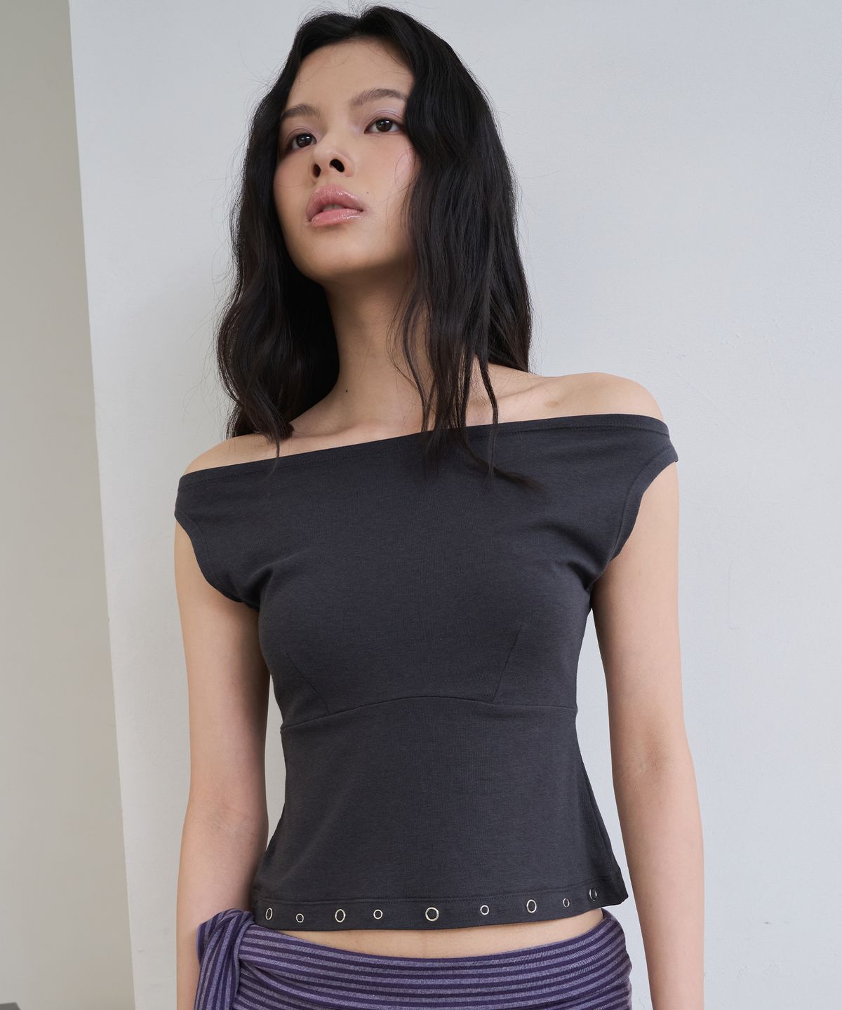 디어스토커(DEARSTALKER) RINA SOFT EDGE EYELET TANK - CHARCOAL