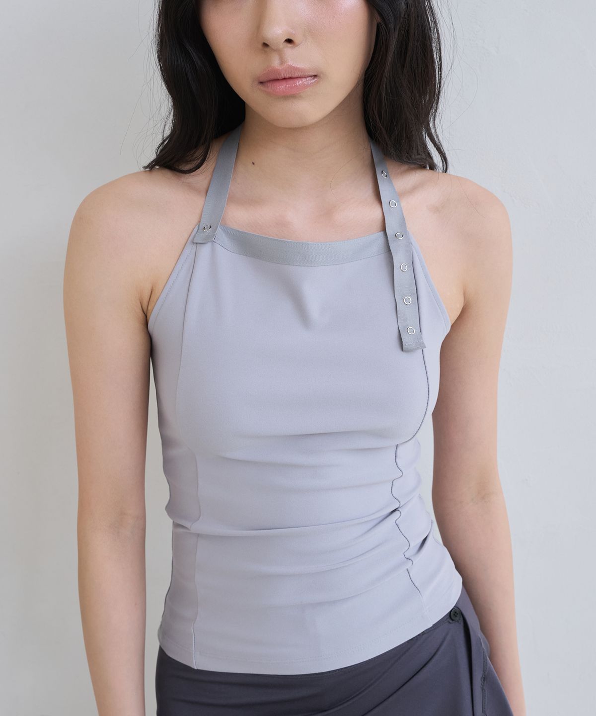 디어스토커(DEARSTALKER) LUE MULTI STRAP SLIM TOP - GREY