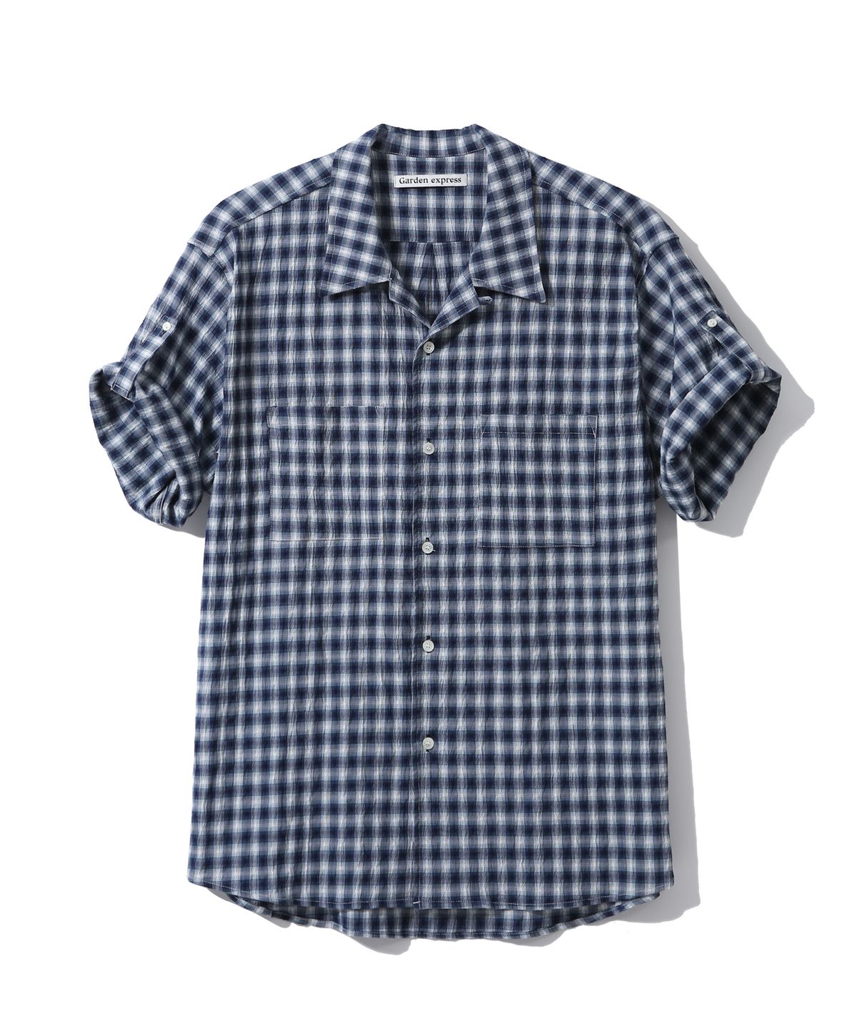 가든익스프레스(GARDEN EXPRESS) Multi Check Roll-Up Shirt (blue)