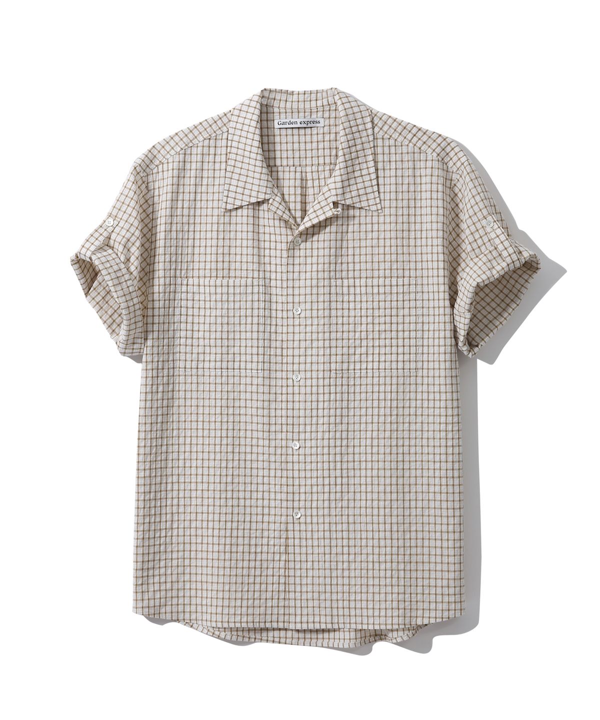 가든익스프레스(GARDEN EXPRESS) Multi Check Roll-Up Shirt (beige)