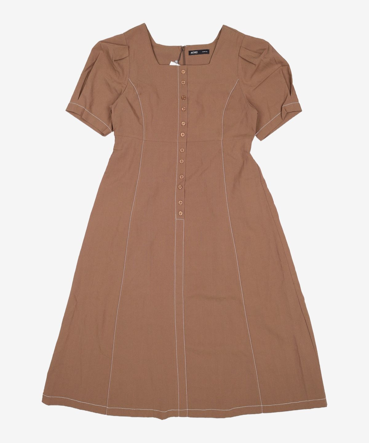 미쏘(MIXXO) 스퀘어넥 스티치 롱 원피스 MIWOWB621B M