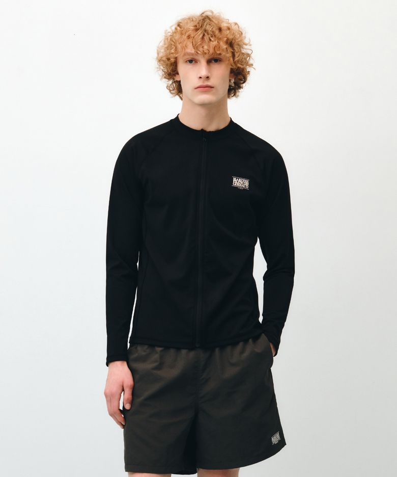 MARITHE SPORT M ZIP-UP RASHGUARD black