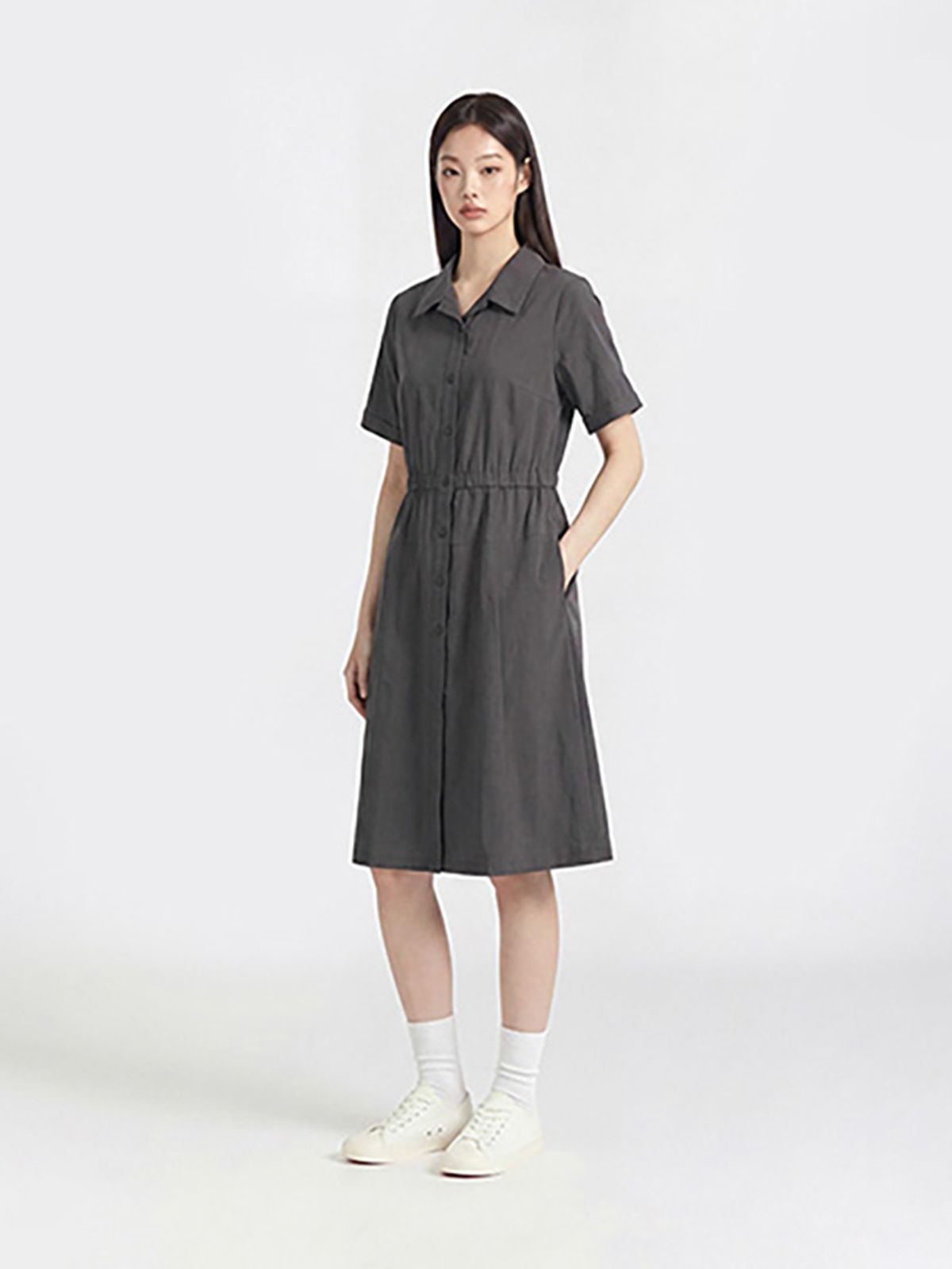 폴햄(POLHAM) 여성 풀오픈 셔츠형 원피스_PHG2OO2022