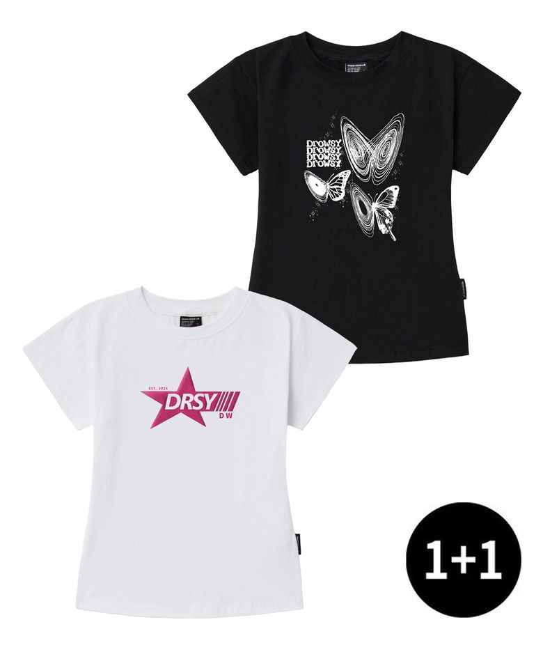 [SET] DW 버터 스텔라 슬림핏 반팔티 2종 패키지