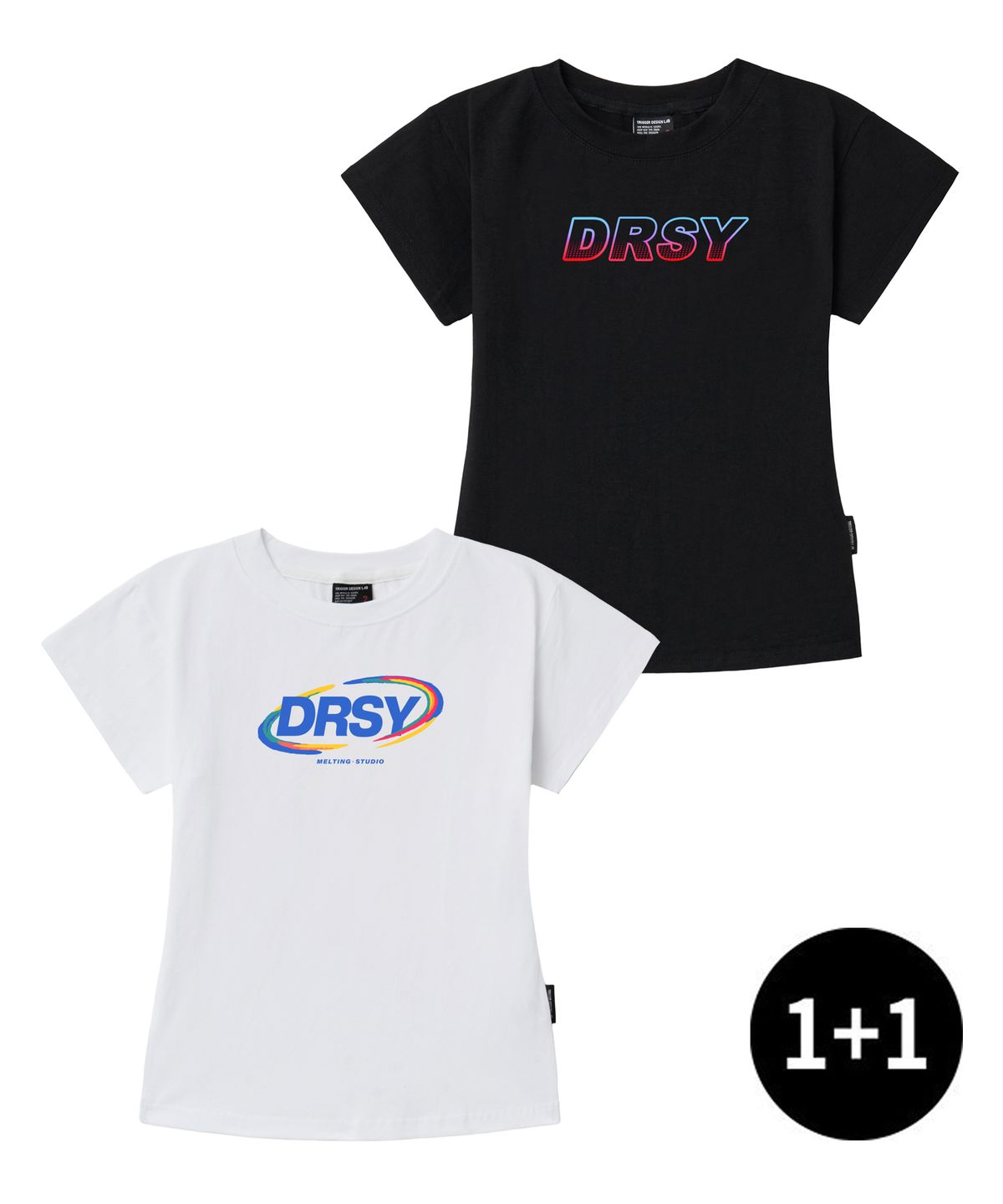 드로우시(DROWSY) [SET] DW 드로잉 네온사인 슬림핏 반팔티 2종 패키지