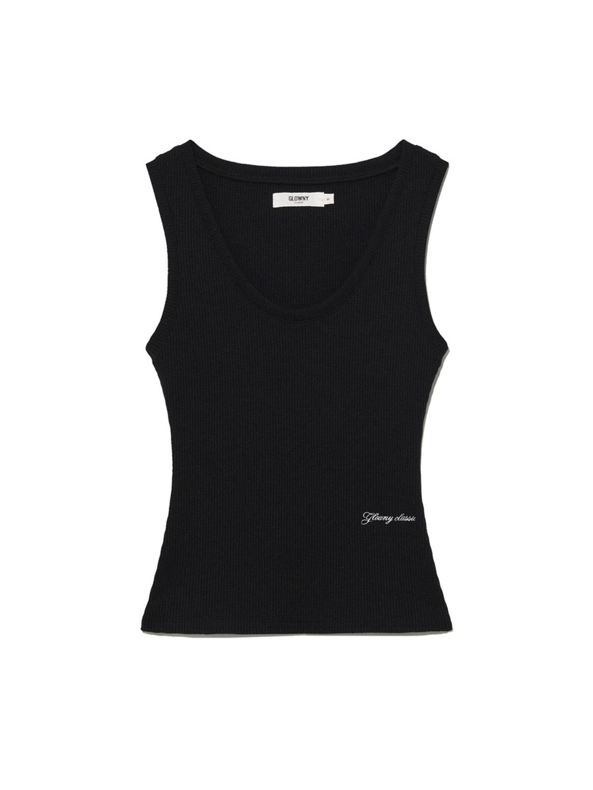 글로니(GLOWNY) ROCKY WAFFLE SLEEVELESS TOP 2.0 (BLACK)
